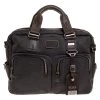 TUMI Grey/Brown Canvas And Leather Alpha Bravo Briefcase For Men