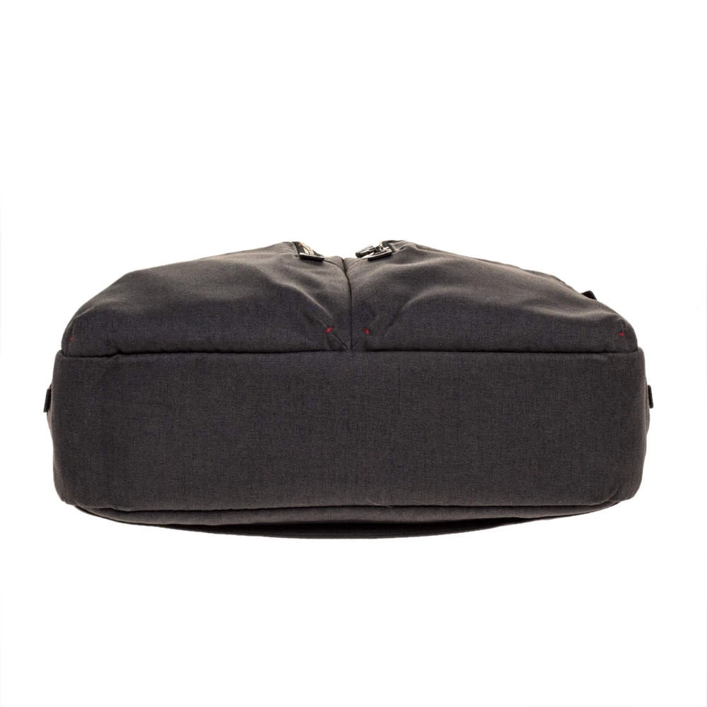 TUMI Grey/Brown Canvas And Leather Alpha Bravo Briefcase For Men - Image 6