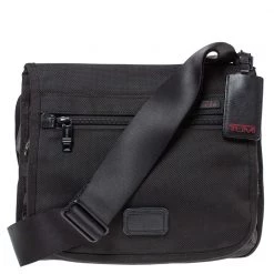 Tumi Black Nylon Messenger Bag For Men