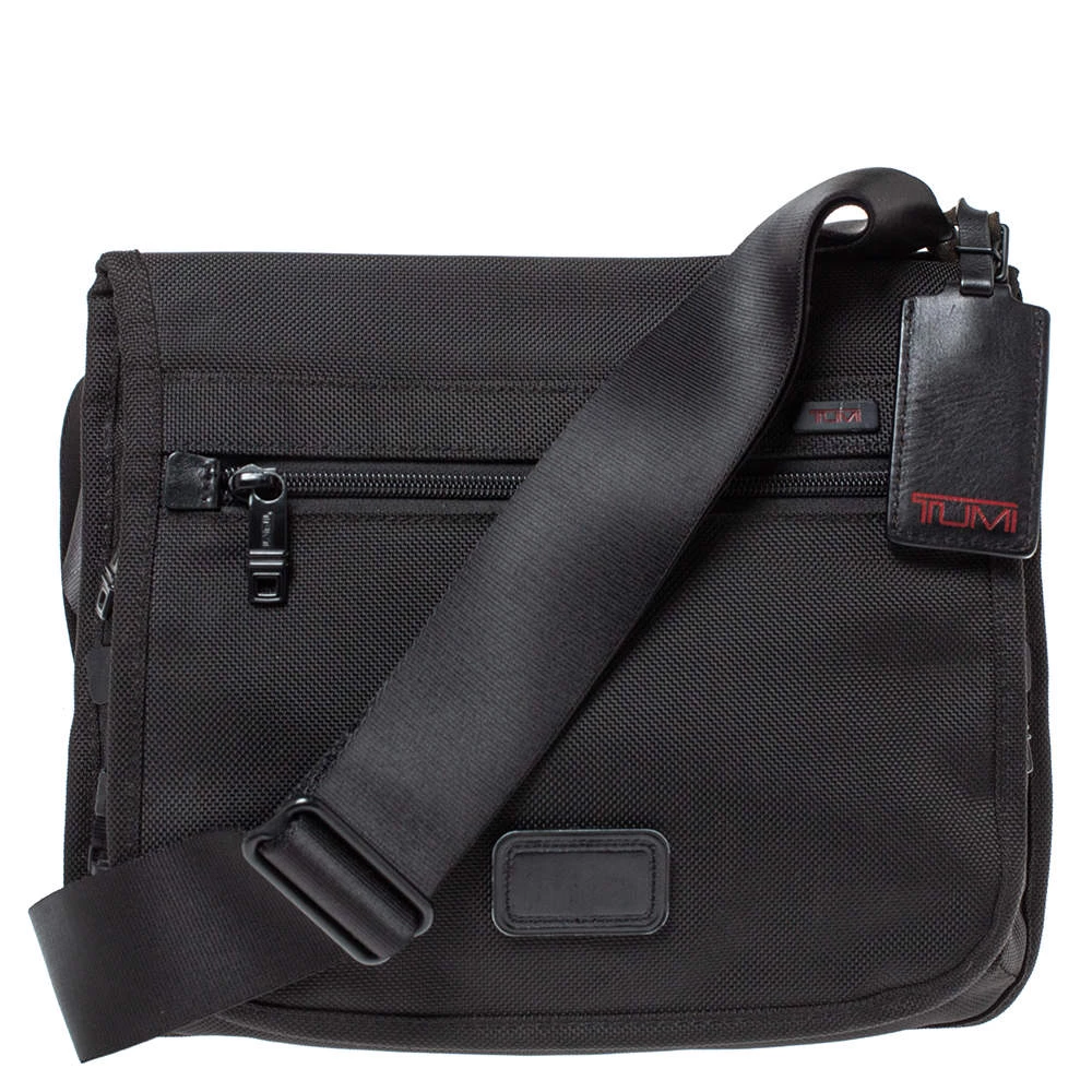Tumi Black Nylon Messenger Bag For Men