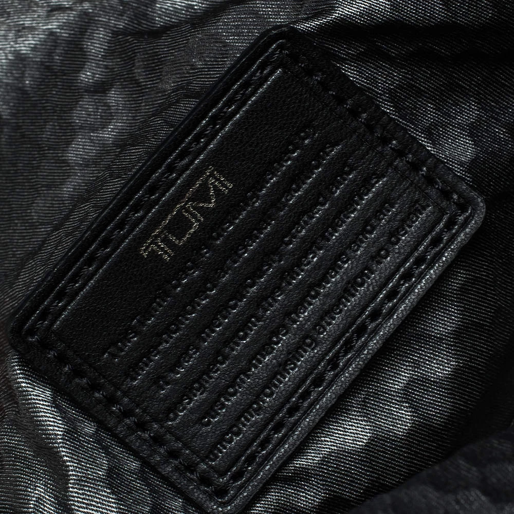 TUMI Brown/Black Leather London Roll Top Backpack For Men - Image 9