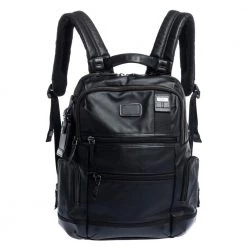 Tumi Black Coated Canvas And Leather Alpha 3 Brief Pack Backpack For Men