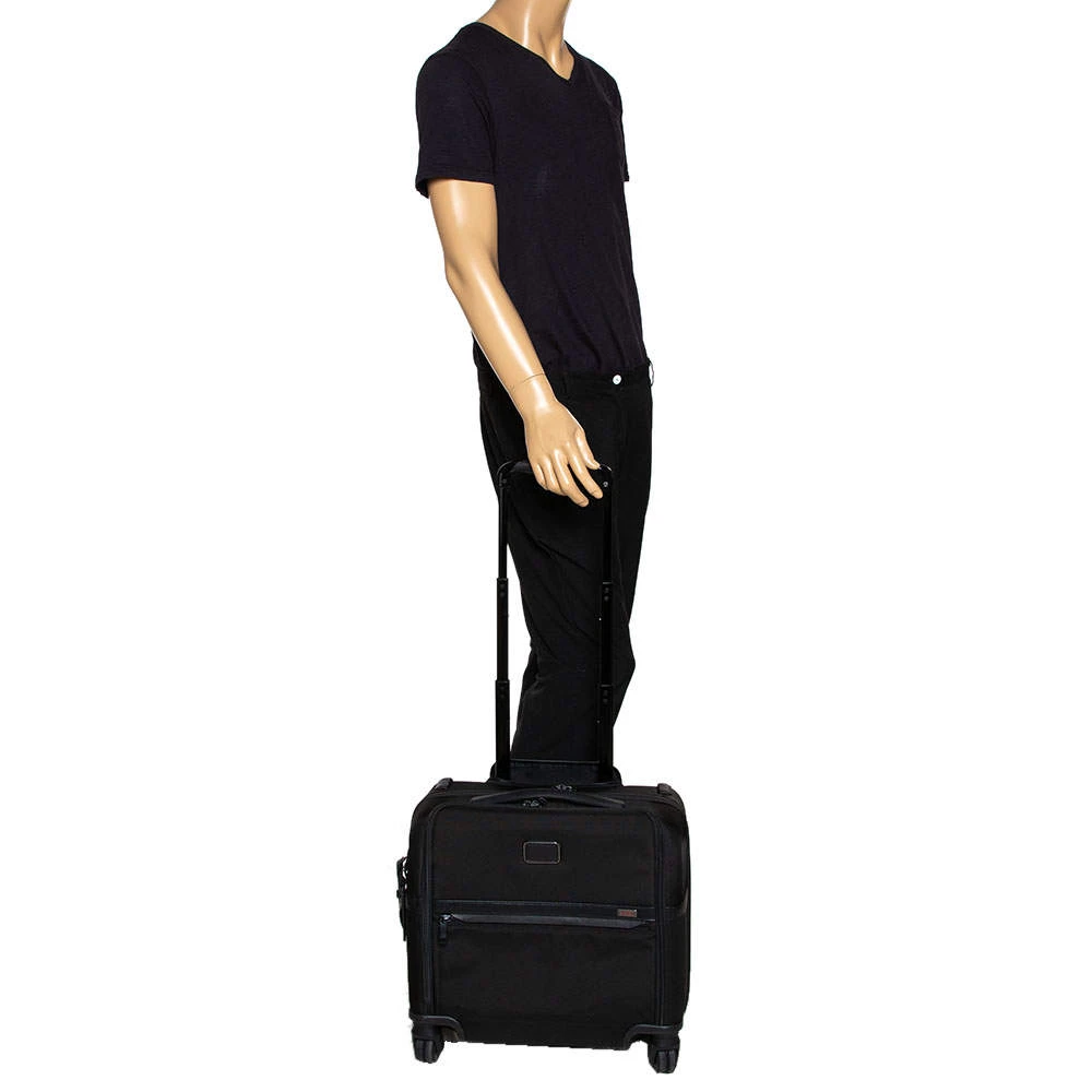 TUMI Black Nylon Alpha 9 Compact 4 Wheel Case For Men - Image 2