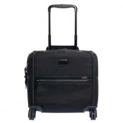 TUMI Black Nylon Alpha 9 Compact 4 Wheel Case For Men