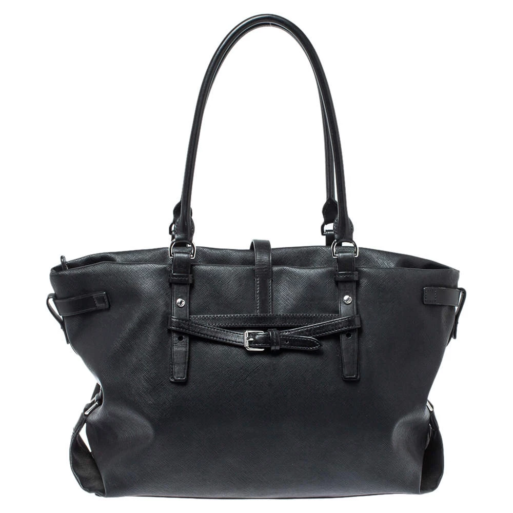 TUMI Black Leather Weekender Tote For Women - Image 4