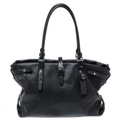 TUMI Black Leather Weekender Tote For Women