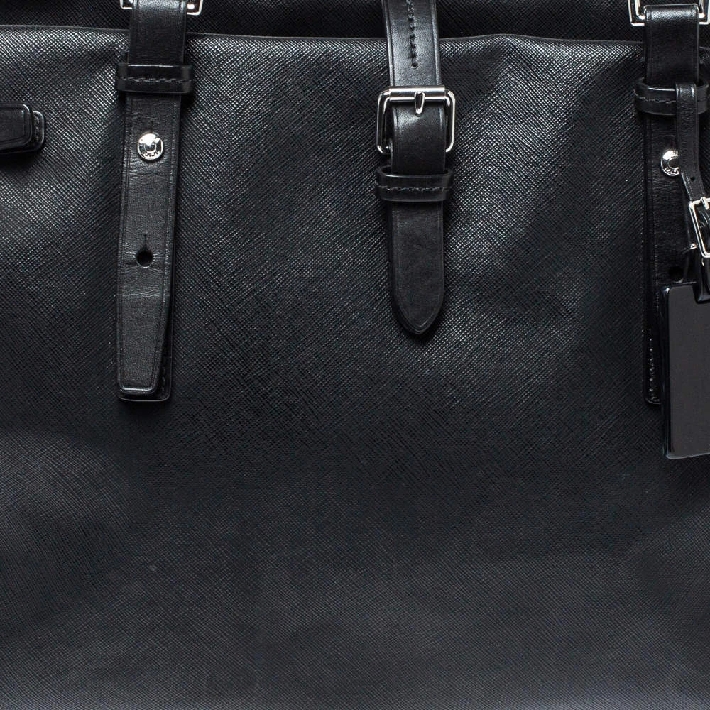 TUMI Black Leather Weekender Tote For Women - Image 5