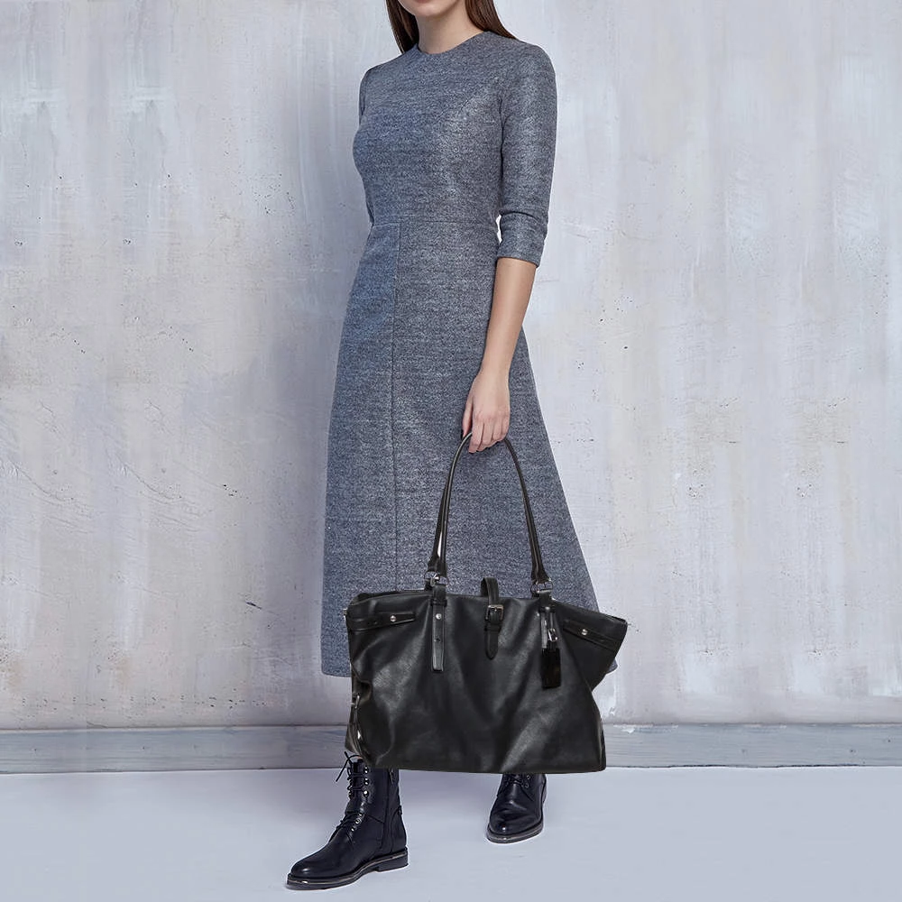 TUMI Black Leather Weekender Tote For Women - Image 2