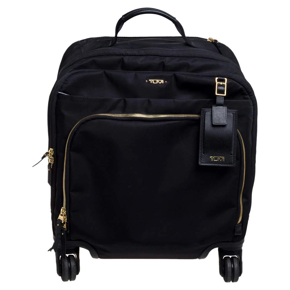 TUMI Black Nylon Oslo Compact Carry On Luggage For Men