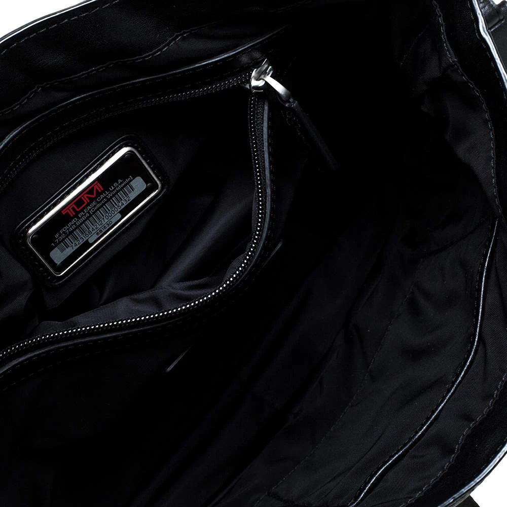 TUMI Black Leather Front Pocket Flap Messenger Bag For Men - Image 7