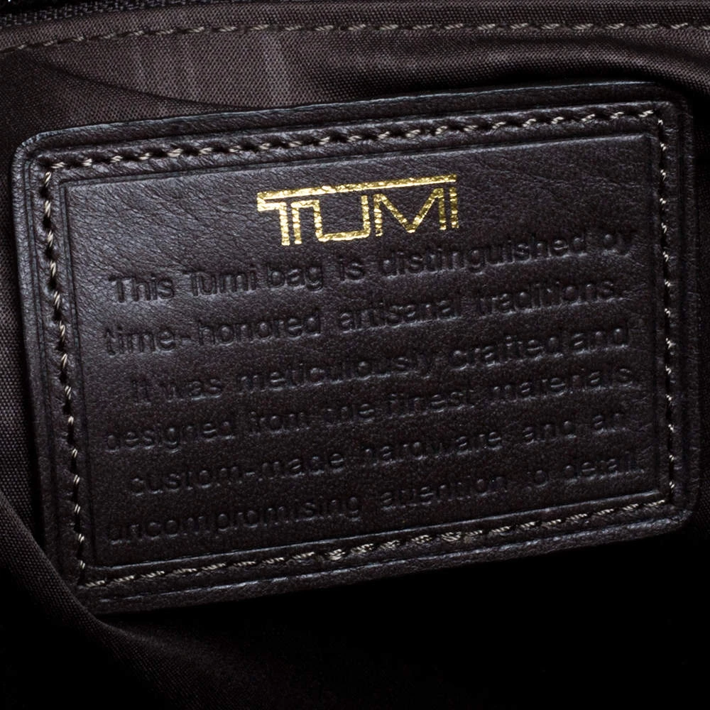 TUMI Brown Leather Double Zip Briefcase For Men - Image 9