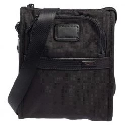 Tumi Black Nylon Alpha 2 Pocket Messenger Bag For Men