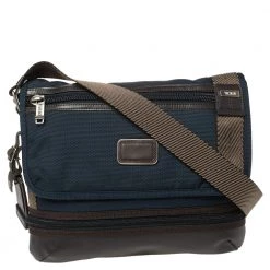 TUMI Blue/Brown Nylon And Leather Bravo Barstow Messenger Bag For Men