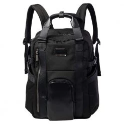 TUMI Black Nylon And Leather Alpha Bravo Kings Backpack Tote For Men