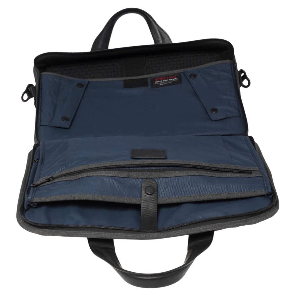 TUMI Dark Grey/Black Fabric And Leather Alpha 2 T Pass Laptop Briefcase For Men - Image 7