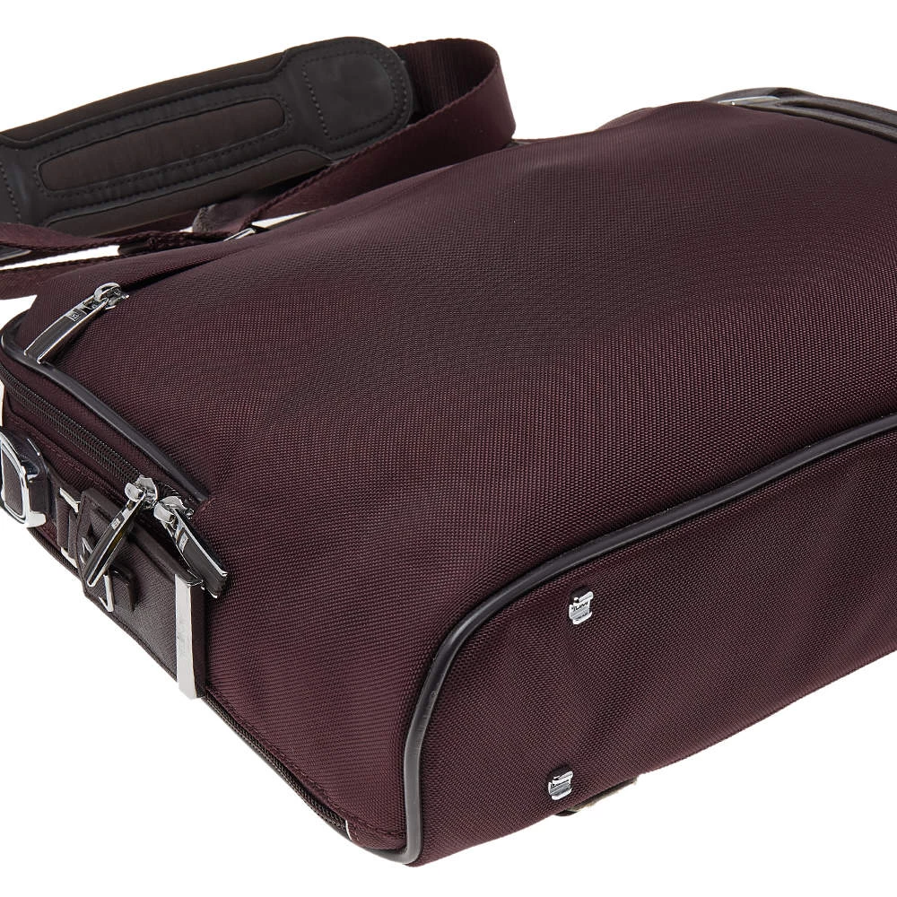 Tumi Burgundy Nylon T-Pass Kennedy Deluxe Brief Laptop Bag For Men - Image 13