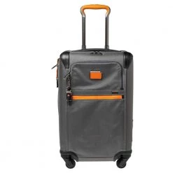 Tumi Grey/orange Nylon Alpha 2 Expandable Wheeled Luggage For Men