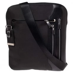 TUMI Black Nylon And Leather Arrive Messenger Bag For Men