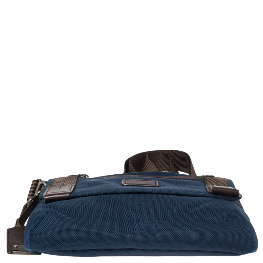 TUMI Blue/Brown Nylon And Leather Alpha Bravo Messenger Bag For Men - Image 6