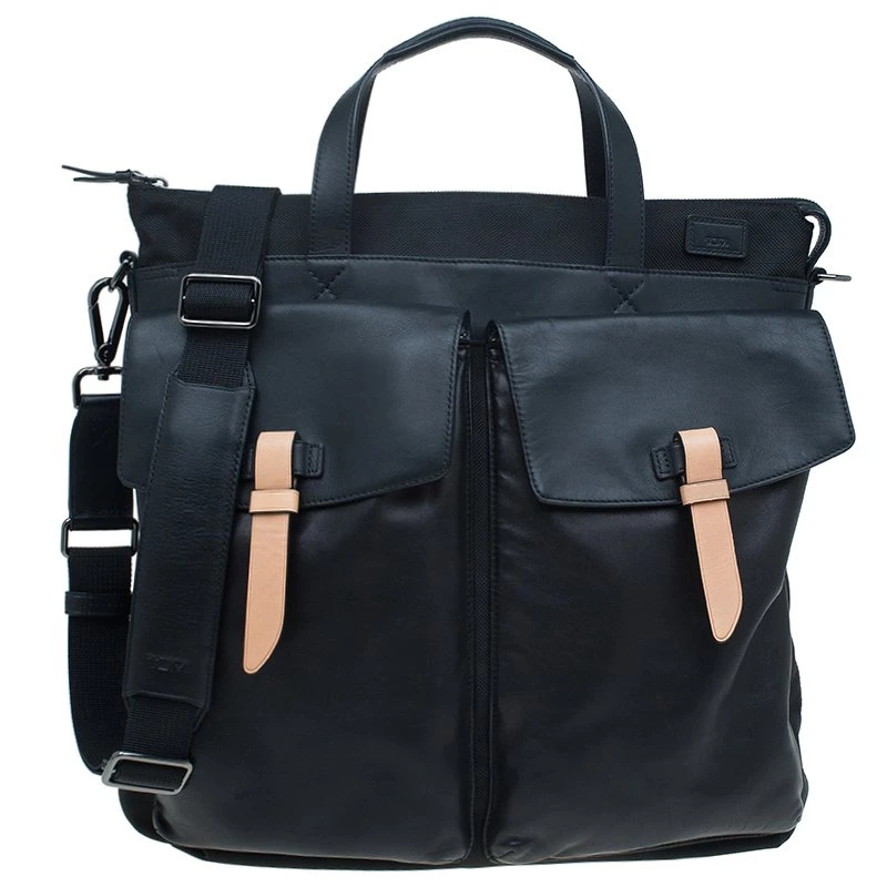 Tumi Black Nylon And Leather Santa Monica Whitfield Helmet Tote For Men