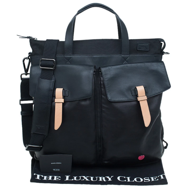 Tumi Black Nylon And Leather Santa Monica Whitfield Helmet Tote For Men - Image 16