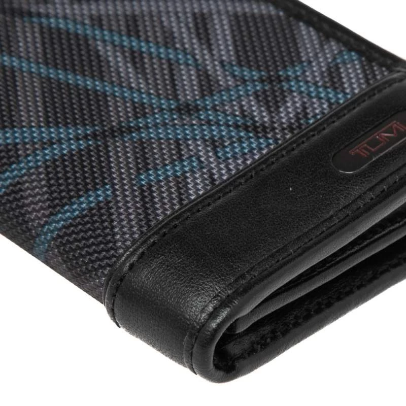 Tumi Black Graphic Print Nylon And Leather Trim Bifold Card Case For Men - Image 12