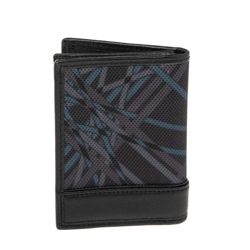 Tumi Black Graphic Print Nylon And Leather Trim Bifold Card Case For Men - Image 5