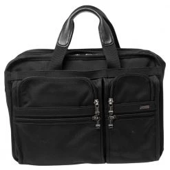 TUMI Black Ballistic Nylon Expandable Organizer Laptop Briefcase For Men