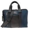 TUMI Navy Blue/Black Nylon And Leather Bravo Alpha Aviano Slim Briefcase For Men