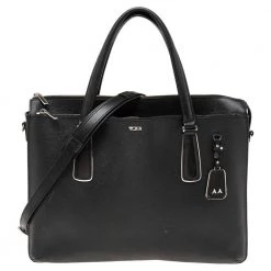 Tumi Black Leather Stanton Nia Commuter Briefcase Bag For Men