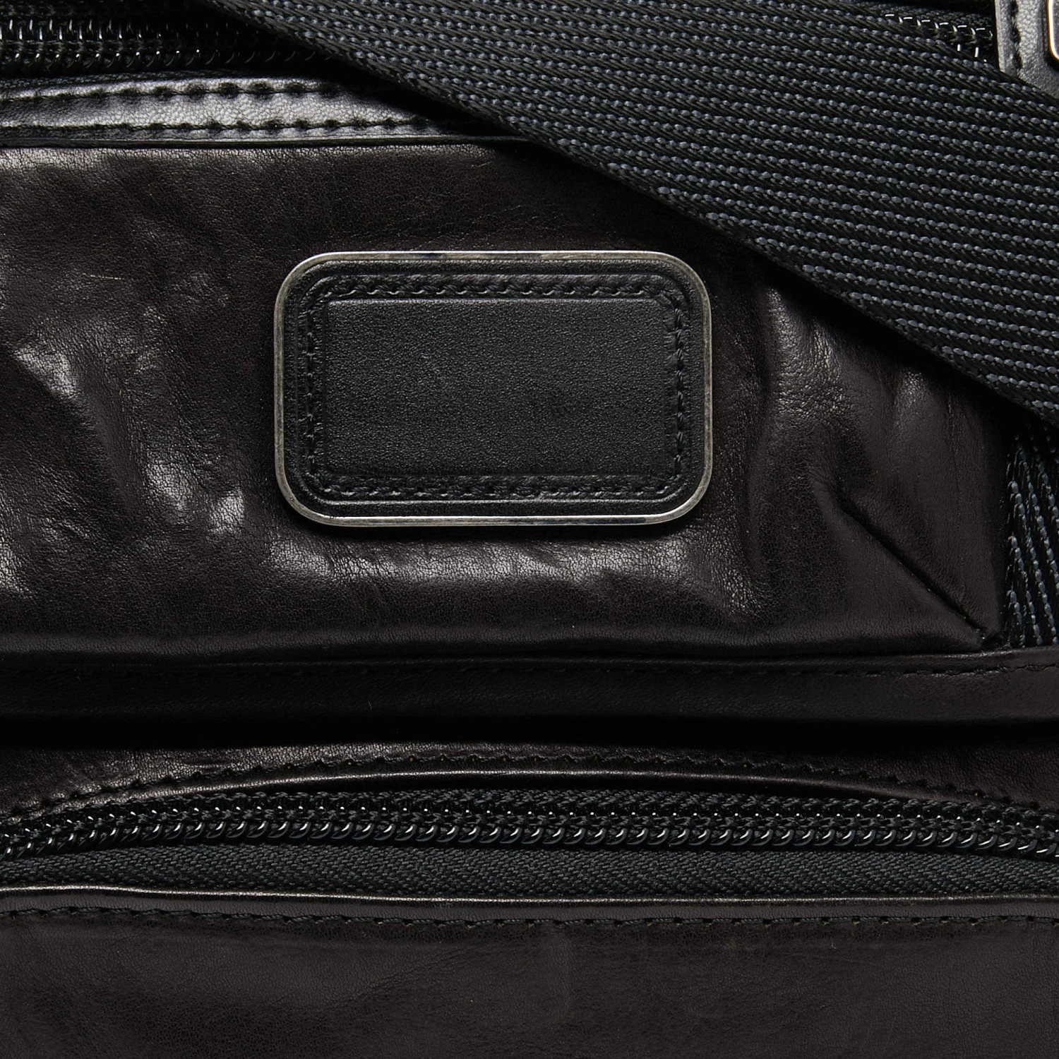 TUMI Black Leather Alpha Bravo Barstow Messenger Bag For Men - Image 5