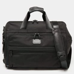 Tumi Black Nylon Alpha II Weekender Bag For Men