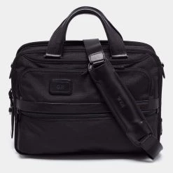 TUMI Black Nylon Alpha 2 Laptop Briefcase For Men