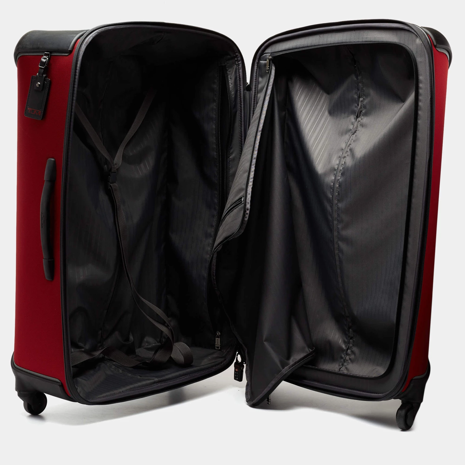 TUMI Grey/Red Nylon Gen 4.2 Lightweight Trip Packing Case Luggage For Men - Image 10