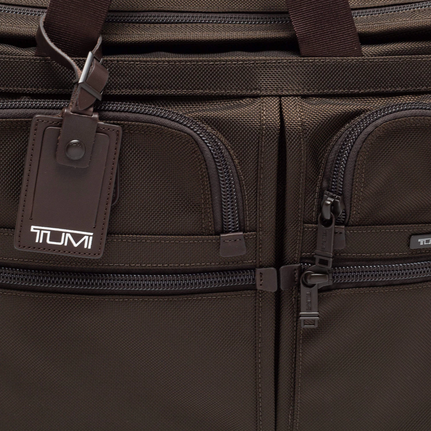 Tumi Brown Nylon Large Screen Laptop Briefcase Bag For Men - Image 5