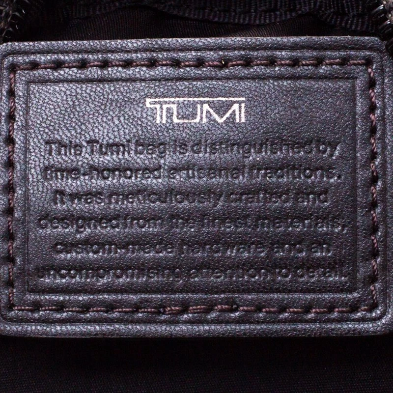 Tumi Grey/Brown Canvas And Leather Alpha Bravo Annapolis Messenger Bag For Men - Image 8