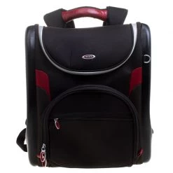 Tumi Black/Red Nylon And Leather Laptop Backpack For Men