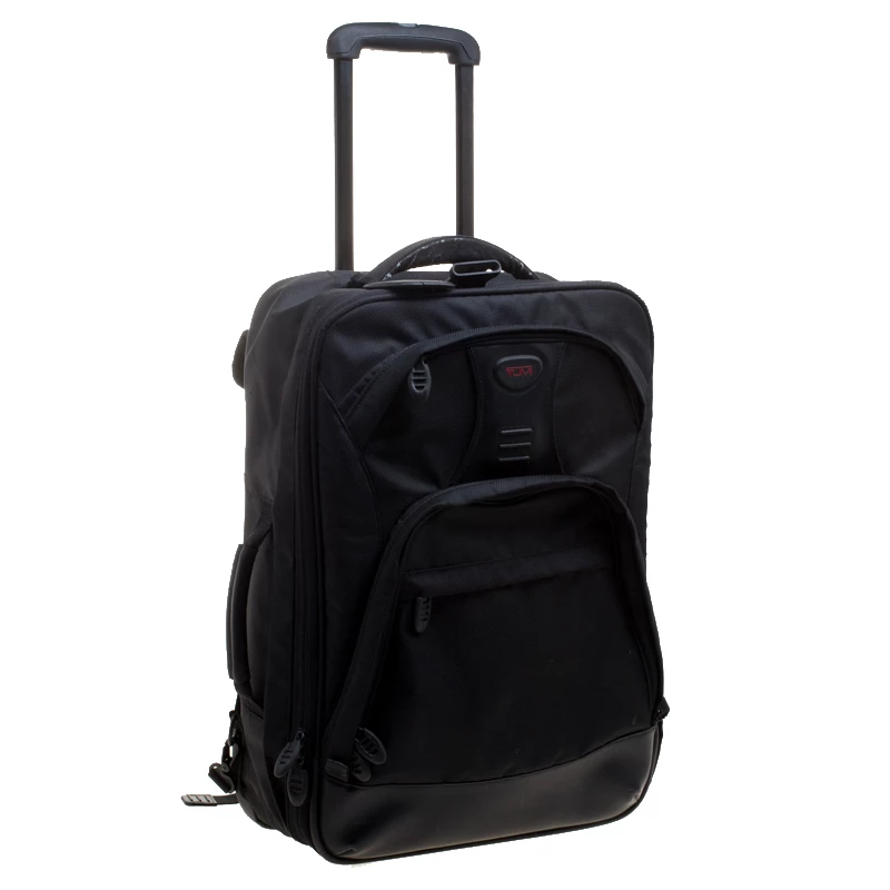 Tumi Black Nylon T2 Wheeled Backpack For Men - Image 3
