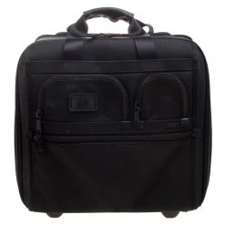 Tumi Black Nylon Alpha Two Wheel Deluxe Brief Luggage For Men