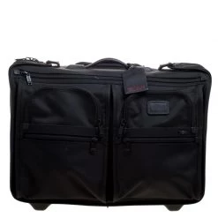 Tumi Black Nylon Carry On Garment Rolling Suitcase For Men