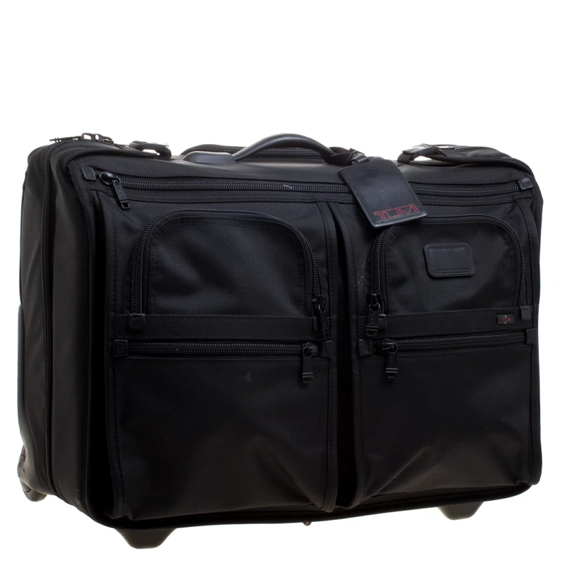 Tumi Black Nylon Carry On Garment Rolling Suitcase For Men - Image 3