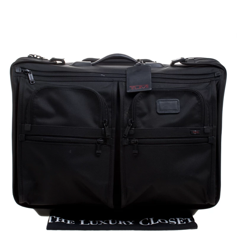 Tumi Black Nylon Carry On Garment Rolling Suitcase For Men - Image 10