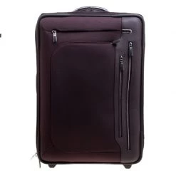 Tumi Burgundy Nylon Arrive De Gaulle International 2 Wheeld Carry-On Luggage For Men