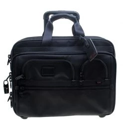 TUMI Black Nylon Two Wheel Alpha Brief With Laptop Case For Men