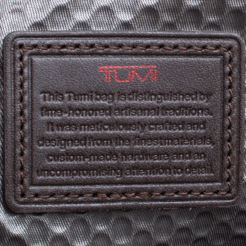 Tumi Grey/Brown Fabric And Leather Alpha Bravo Monterey Sling Bag For Men - Image 9