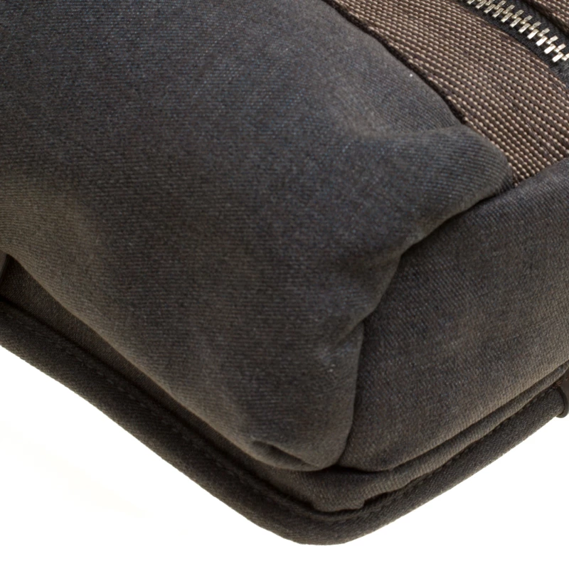 Tumi Grey/Brown Fabric And Leather Alpha Bravo Monterey Sling Bag For Men - Image 11