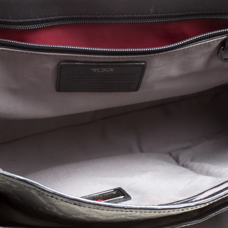 TUMI Black Leather Ticon Slim Flap Briefcase For Men - Image 7