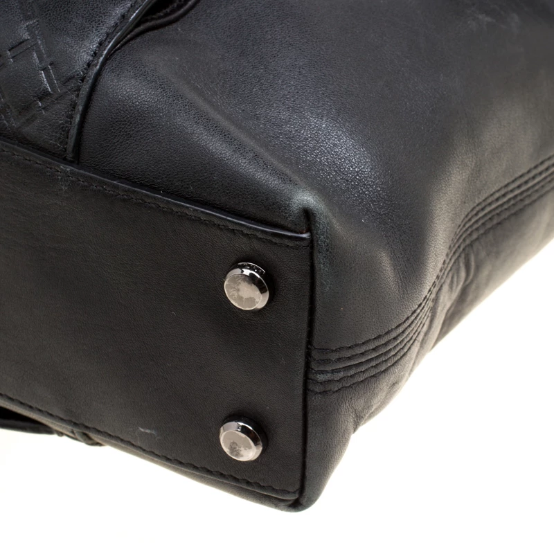 TUMI Black Leather Ticon Slim Flap Briefcase For Men - Image 11