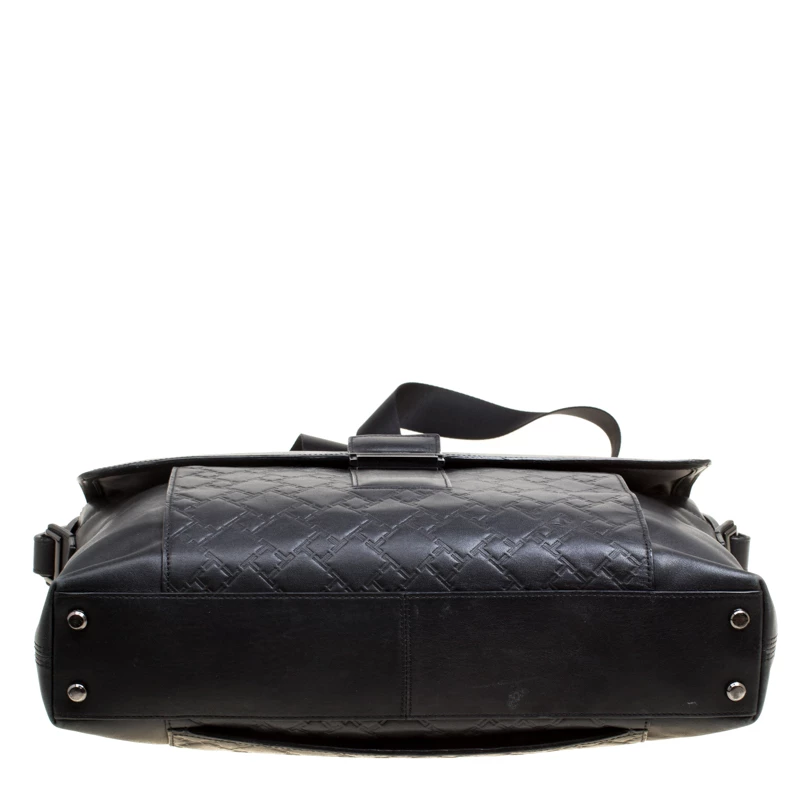 TUMI Black Leather Ticon Slim Flap Briefcase For Men - Image 6