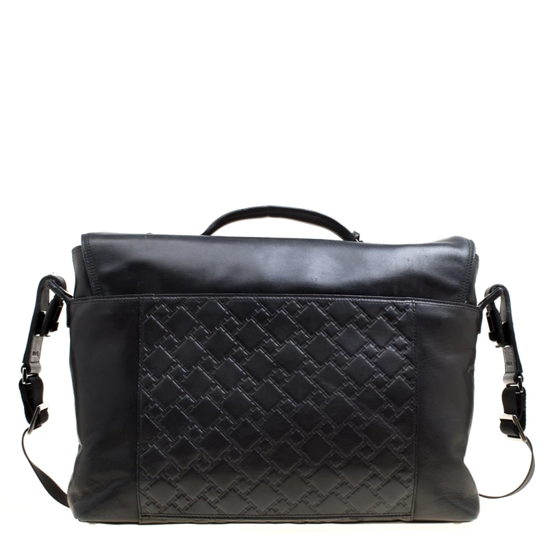 TUMI Black Leather Ticon Slim Flap Briefcase For Men - Image 4